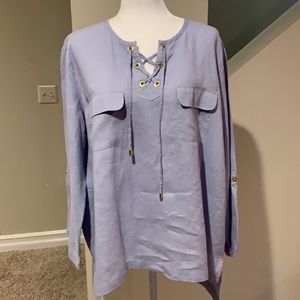 Ellen Tracy Linen Blouse